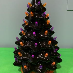 Pre lit Ceramic Halloween Tree 15”